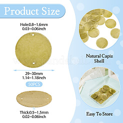 50 шт. подвески-коннекторы в виде ракушек Capiz&nbsp;BSHE-TA0001-20B