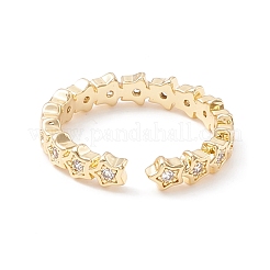 Кольцо-манжета со звездой из прозрачного кубического циркония&nbsp;KK-D067-34G-RS