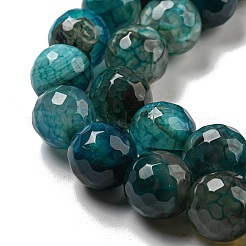 Граненые натуральные драконьи вены агатовые бусины&nbsp;X-G-F447-12mm-P07