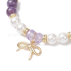 Браслеты с подвесками-бантиками из латуни&nbsp;BJEW-JB12805