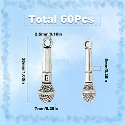 60 шт. Подвески из сплава в тибетском стиле&nbsp;TIBE-SC0004-55-RS