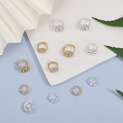 12 шт. 6-х стилевые латунные серьги-кольца&nbsp;KK-CA0002-45