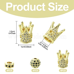 12шт 3 стиля латунные бусины с микропаве и кубическим цирконием&nbsp;ZIRC-YW0001-31G