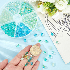 210шт 6 цвета прозрачные стеклянные бусины&nbsp;GGLA-LT0001-02A