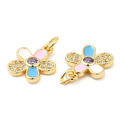 Подвески из латуни с эмалью фианитов&nbsp;KK-K343-05G