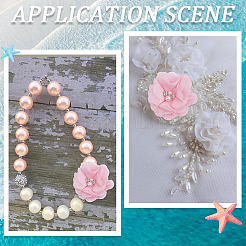 30 шт. полиэстер и пластик искусственный жемчуг и стразы цветочные украшения аксессуары&nbsp;DIY-SP0006-06C