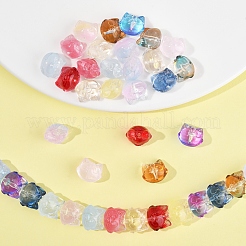 120 шт. 11-цветные прозрачные стеклянные бусины-спрей&nbsp;GLAA-FS0002-12A