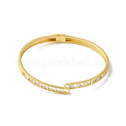 Покрытие стойки латунное паве прозрачные браслеты с фианитами на шарнирах&nbsp;BJEW-G716-03G