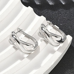 Прямоугольные серьги-кольца из латуни&nbsp;EJEW-D320-21P