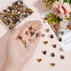 120 шт. двухцветные шапочки в тибетском стиле&nbsp;TIBEB-PH0005-40