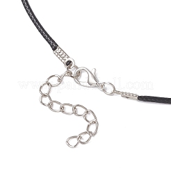 Женские ожерелья из черного вощеного шнура с подвеской в виде сердца из сплава&nbsp;NJEW-JN05541