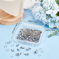 120 шт. 3-х стилей карабинов из нержавеющей стали марки 304 с 120 шт. 3-х стилей открытых соединительных колец STAS-SC0004-88