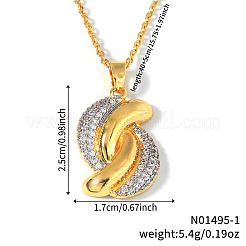 Геометрическая инкрустация латунного кубического циркония полое ожерелье&nbsp;KQ8718-2