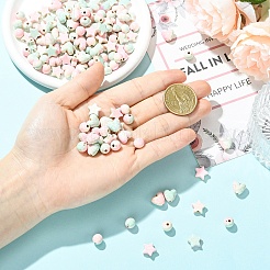 150 шт. непрозрачные акриловые бусины с эффектом кракле&nbsp;OACR-YW0004-50