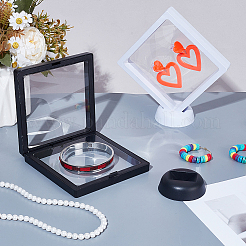 8 шт. 2-цветные квадратные прозрачные ПЭ тонкие пленочные подвесные коробки для ювелирных изделий&nbsp;ODIS-GA0001-70