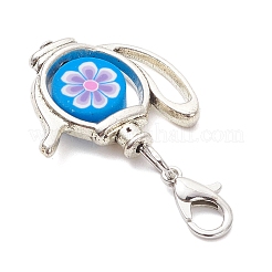 Подвеска для чайника ручной работы из полимерной глины и тибетского серебряного сплава&nbsp;HJEW-JM04024