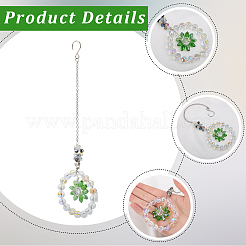 1 шт. цветочное стеклянное подвесное украшение для автомобиля&nbsp;HJEW-SP0001-11C