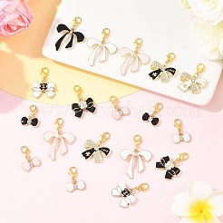 20 шт. 10 стиля подвесных украшений из эмалевого сплава в виде банта&nbsp;HJEW-YW00264
