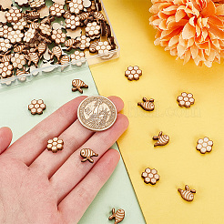 120 шт. 2 вида деревянных бусин с лазерной гравировкой&nbsp;WOOD-OC0003-50