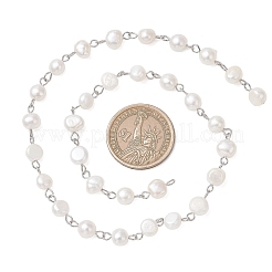 Цепочки из натурального культивированного пресноводного жемчуга&nbsp;AJEW-JB01585-01