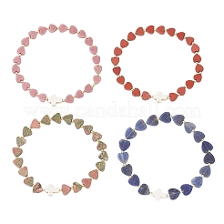 Природные драгоценный камень бисером растянуть браслеты&nbsp;BJEW-JB13398