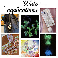 100 шт. 5-х цветные прозрачные светящиеся акриловые бусины&nbsp;TACR-PH0001-56