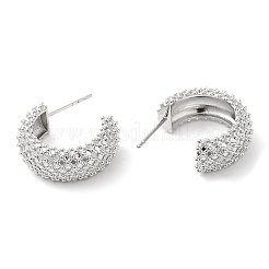 Круглые серьги-гвоздики из латуни для женщин&nbsp;EJEW-D059-15P