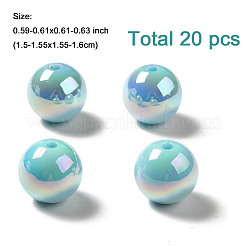 20шт УФ-покрытие Радужные переливающиеся акриловые бусины&nbsp;PACR-FP0001-06