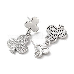 Серьги-гвоздики из латуни с фианитами для женщин и мужчин EJEW-M258-10P