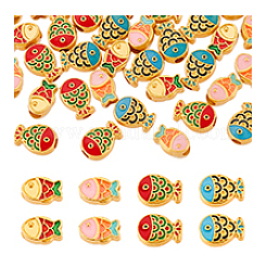 40 шт. 4 стиля эмалевых бусин из цинкового сплава&nbsp;ENAM-PH0003-25