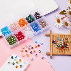 400шт 10 цвета гальванические стеклянные бусины&nbsp;EGLA-YW0001-15