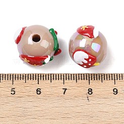 Рождественское УФ-покрытие непрозрачные акриловые бусины&nbsp;OACR-H057-01C