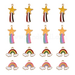 Подвески из сплава эмали 40шт 4 стиля&nbsp;ENAM-LS0001-13LG