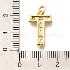 Латунные микропаве прозрачные подвески с фианитом&nbsp;KK-G521-01G-T