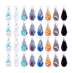 32шт 8 цвета стеклянные подвески&nbsp;PALLOY-PH01784