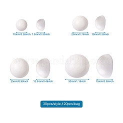 120шт 4 стиля окрашенные распылением белые деревянные кабошоны&nbsp;WOOD-TA0001-52