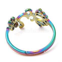 Ионное покрытие (ip) 304 нержавеющая сталь йога и бесконечность регулируемое кольцо для женщин&nbsp;RJEW-M149-19RC