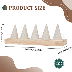 5 держатель-органайзер из деревянного конуса&nbsp;RDIS-WH0031-02A-04