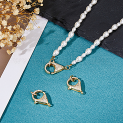 3 шт. латунный микропаве прозрачный кубический цирконий застежка-лобстер&nbsp;ZIRC-HS0001-21