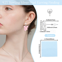 5 пара 925 сережек-гвоздиков из стерлингового серебра&nbsp;STER-BBC0008-94S