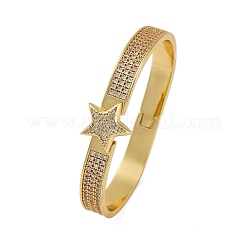 Браслеты с подвесками из латуни с микропаве из кубического циркония&nbsp;BJEW-H624-06A-G