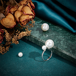 1 шт. 925 регулируемых кольца из стерлингового серебра с жемчужным гнездом&nbsp;STER-BC0002-79A-P