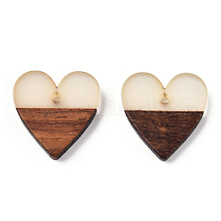 Подвески из орехового дерева и светящейся в темноте смолы&nbsp;RESI-N039-75