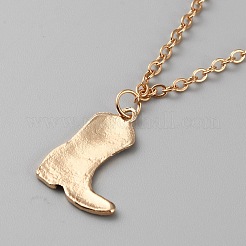 Ожерелье с подвеской из эмали и ковбойской тематикой на цепочках&nbsp;NJEW-WH0013-17B