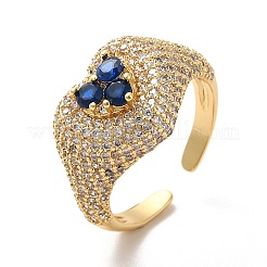 Открытое кольцо-манжета в форме сердца из кубического циркония&nbsp;RJEW-C041-04