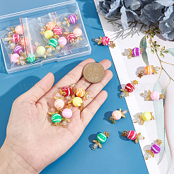 Круглые полосатые акриловые подвески&nbsp;FIND-PH0008-85