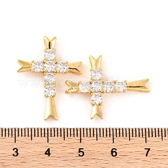 Латунные микропаве прозрачные подвески с фианитом&nbsp;KK-U017-09B-G