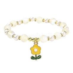 Эластичный браслет из синтетического лунного камня&nbsp;BJEW-JB09502