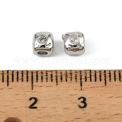 Латунные прозрачные бусины из кубического циркония&nbsp;KK-D106-10P