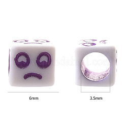 Поделки белые акриловые бусины&nbsp;MACR-YW0001-12